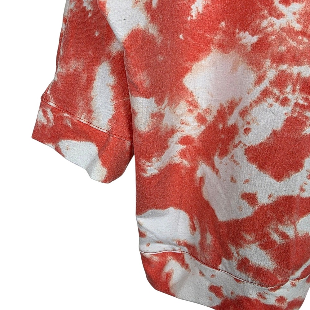 The Sweatshirt Project Lace Up Top Women L Orange Good Tie Dye 3/4 Sleeve - Picture 6 of 11